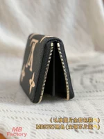 超級高仿 LV ZIPPY 黑色 壓花 短款拉鏈 零錢包 M69787 實拍照片側面
