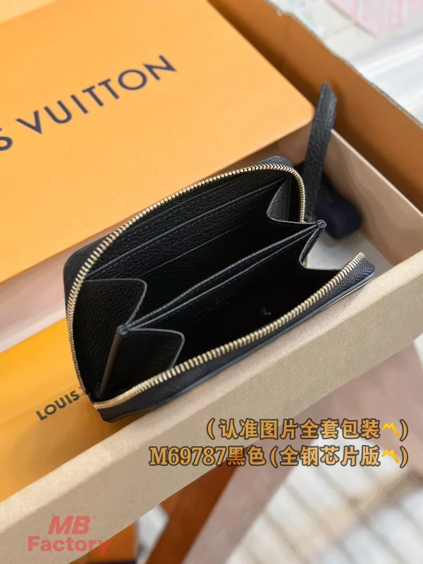 超級高仿 LV ZIPPY 黑色 壓花 短款拉鏈 零錢包 M69787 實拍照片容量