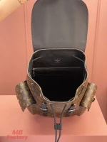 高仿奢侈品 LV Christopher MM 老花 印花 中號雙肩 後背包 M43735 實拍照片容量