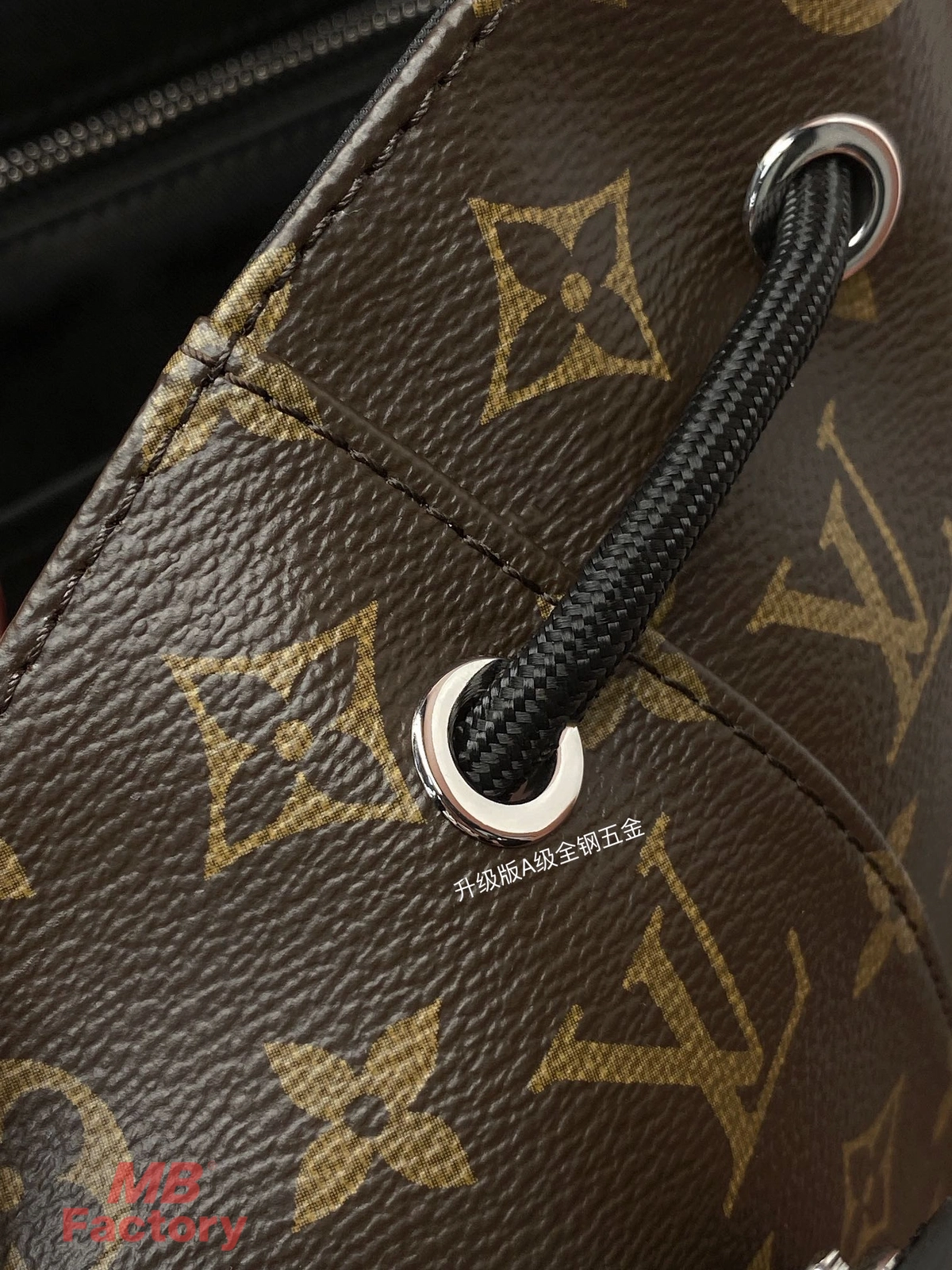高仿奢侈品 LV Christopher MM 老花 印花 中號雙肩 後背包 M43735 實拍細節全鋼五金扣子