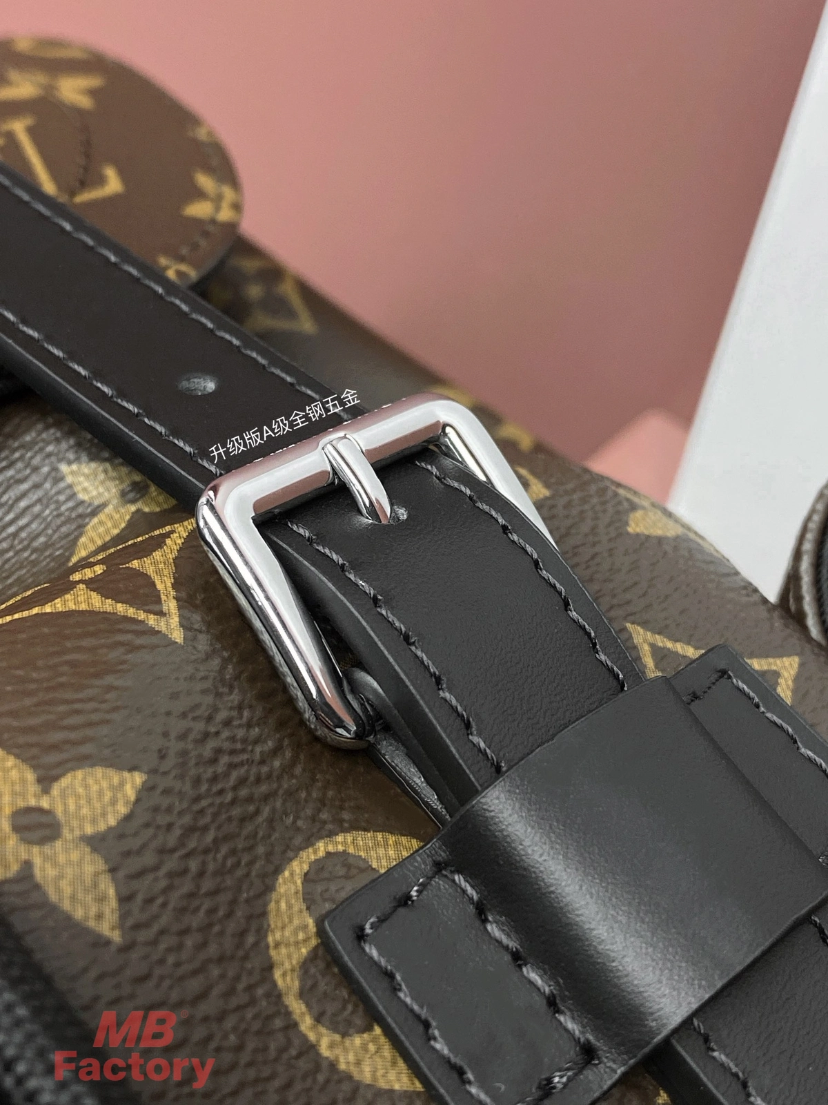 高仿奢侈品 LV Christopher MM 老花 印花 中號雙肩 後背包 M43735 實拍細節全鋼五金扣子