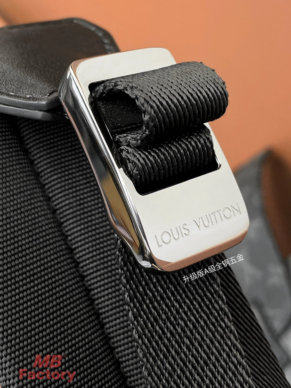 高仿奢侈品 LV Christopher MM 黑色雙拼色 印花 中號雙肩 後背包 M45419 實拍細節全鋼五金扣子