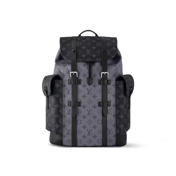 高仿奢侈品 LV Christopher MM 黑色雙拼色 印花 中號雙肩 後背包 M45419 主圖2-1