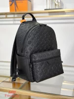 高仿奢侈品 LV Discovery 黑色 壓花 雙肩 後背包 M46553 實拍照片側面
