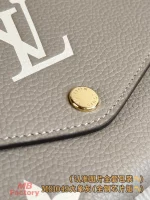 高仿精品 LV Sarah 大象灰 壓花 扣子長款錢包 M81049 實拍照片全鋼五金扣子