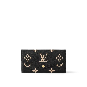 高仿精品 LV Sarah 黑色 壓花 扣子長款錢包 M80496 主圖