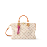 高仿精品 LV Speedy30 白花沙丘色 粉紅色 單肩 斜背 旅行包 M15108 主圖-1