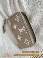 高仿精品 LV 大象灰色 壓花 拉鏈錢包 M69794 實拍照片側面