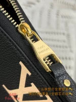高仿精品 LV 黑色 壓花 拉鏈錢包 M80481 實拍照片全鋼拉鏈